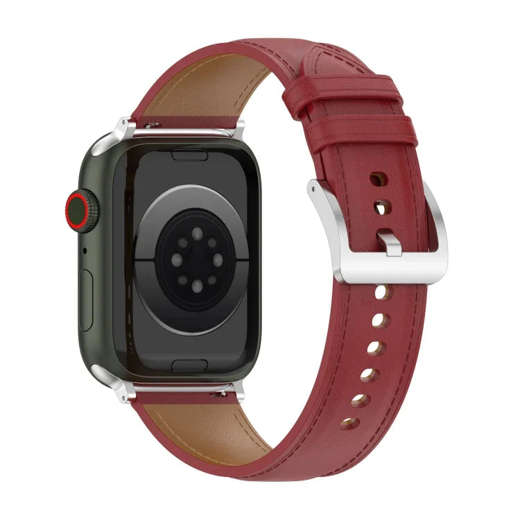 Uhrenarmband aus genähtem Rindsleder der obersten Schicht für Apple Watch Series, 7 41mm / 6&SE&5&4 40mm / 3&2&1 38mm 20mm, 7 45mm / 6&SE&5&4 44mm / 3&2&1 42mm 22mm, 7 41mm / 6&SE&5&4 40mm / 3&2&1 38mm 22mm, 7 45mm / 6&SE&5&4 44mm / 3&2&1 42mm 20mm