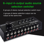 6 In 4 Out RCA Audio Umschalter Signalverteiler Switch Control