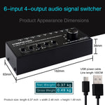 6 In 4 Out RCA Audio Umschalter Signalverteiler Switch Control