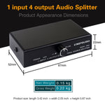 1-in-4-Out-Audiofrequenz-Signalsplitter, Verteilergerät, passiv, 3,5-mm-Schnittstellenausgang, 1-in-4-Out-3,5-mm-Schnittstelle