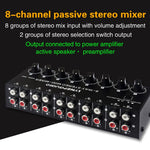 B066 Mini Stereo 8 Kanal Cinch Non-Source Sound Passivmixer, keine Stromversorgung, 8 Kanal Cinch