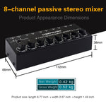 B066 Mini Stereo 8 Kanal Cinch Non-Source Sound Passivmixer, keine Stromversorgung, 8 Kanal Cinch