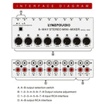 B066 Mini Stereo 8 Kanal Cinch Non-Source Sound Passivmixer, keine Stromversorgung, 8 Kanal Cinch