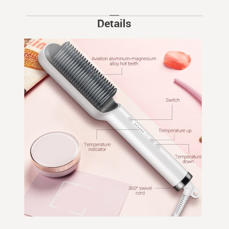 K-SKIN KD380 Hair Straightener Electric Straight Hair Curler Comb Brush PTC Heating Ceramic Straight Hair Brush, UK Plug, Black, UK Plug, White, EU Plug, Black, EU Plug, White