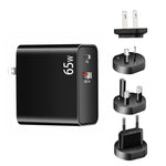 PD-65W USB-C / Type-C + QC3.0 USB Laptop-Ladeadapter, AU-Stecker / US-Stecker / EU-Stecker / UK-Stecker, AU-Stecker / US-Stecker / EU-Stecker / UK-Stecker