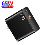 PD-65W USB-C / Type-C + QC3.0 USB Laptop-Ladeadapter, AU-Stecker / US-Stecker / EU-Stecker / UK-Stecker, AU-Stecker / US-Stecker / EU-Stecker / UK-Stecker