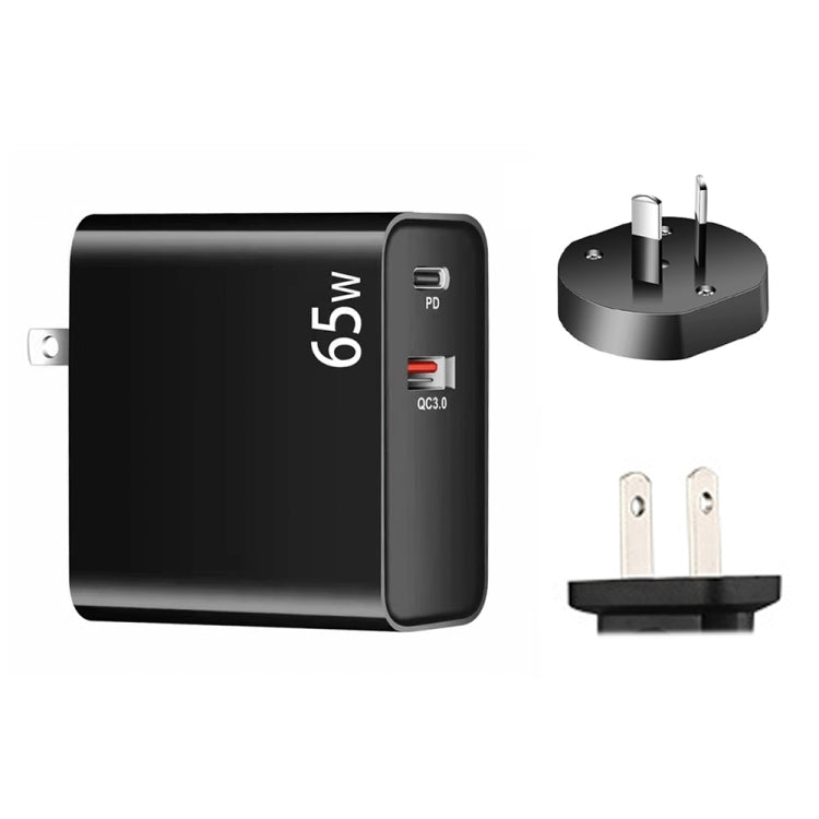 PD-65W USB-C / Type-C + QC3.0 USB Laptop-Ladeadapter, AU-Stecker / US-Stecker, AU-Stecker / US-Stecker