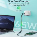 PD-65W USB-C / Type-C + QC3.0 USB Laptop-Ladeadapter, AU-Stecker / US-Stecker, AU-Stecker / US-Stecker