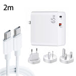 PD-65W USB-C / Type-C + QC3.0 USB Laptop-Ladeadapter + 2m USB-C / Type-C zu USB-C / Type-C Datenkabel-Set, EU-Stecker / AU-Stecker / US-Stecker / UK-Stecker, USB-C / Type-C Kabel, EU-Stecker / AU-Stecker / US-Stecker / UK-Stecker