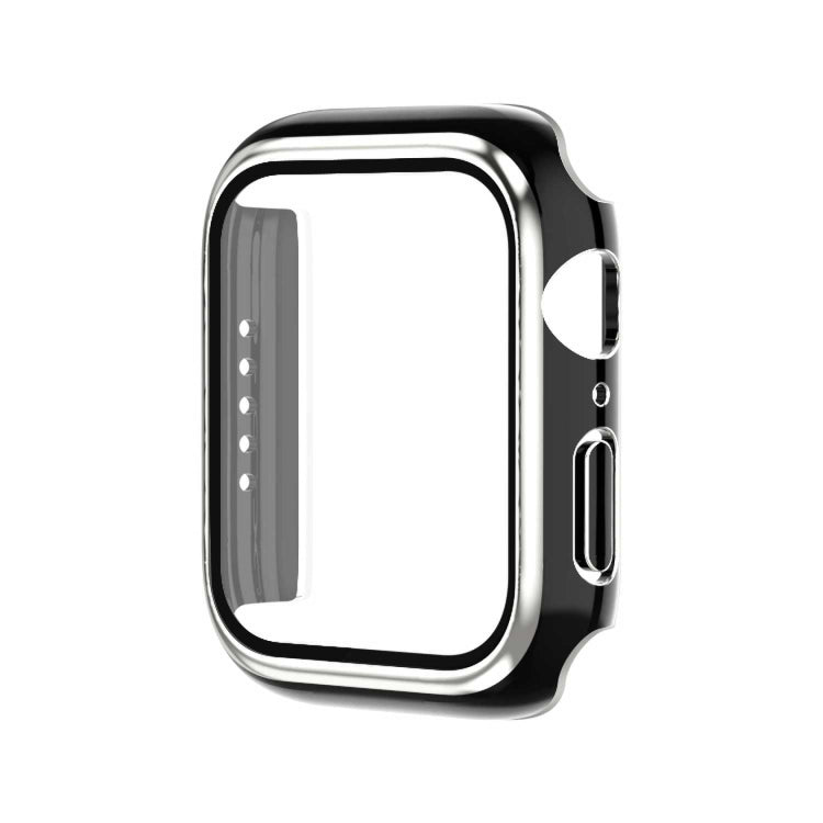 Galvanisierte zweifarbige PC+gehärtete Folien-Uhrenhülle, für Apple Watch Series 9 / 8 / 7 45mm, für Apple Watch Series 6/5/4/SE 44mm