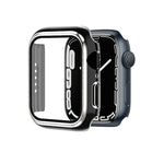 Galvanisierte zweifarbige PC+gehärtete Folien-Uhrenhülle, für Apple Watch Series 9 / 8 / 7 45mm, für Apple Watch Series 6/5/4/SE 44mm