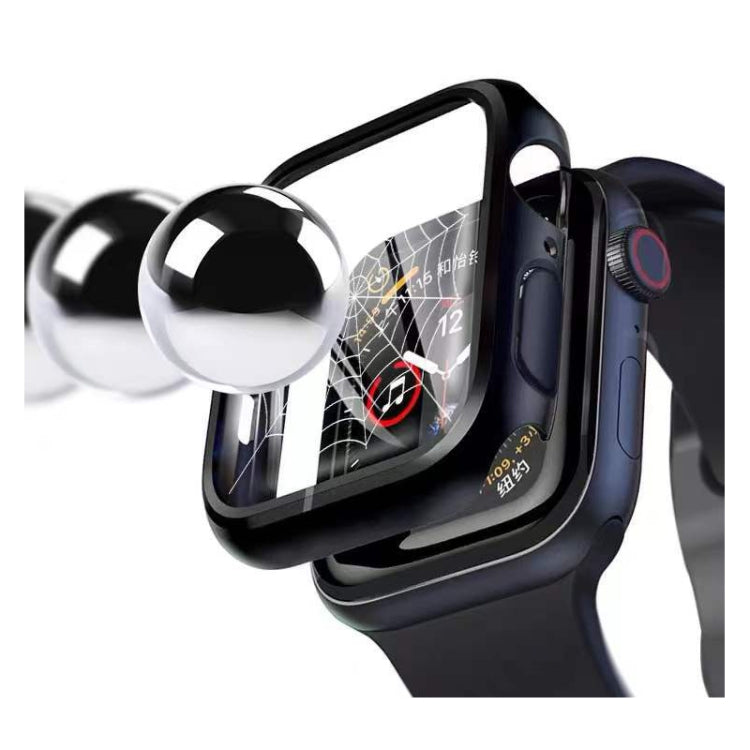 Galvanisierte zweifarbige PC+gehärtete Folien-Uhrenhülle, für Apple Watch Series 9 / 8 / 7 45mm, für Apple Watch Series 6/5/4/SE 44mm