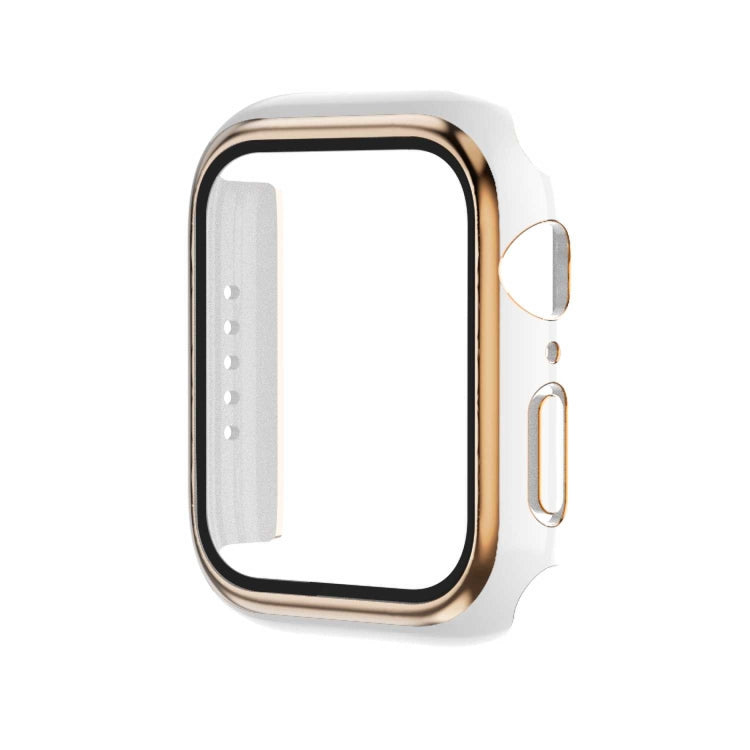 Galvanisierte zweifarbige PC+gehärtete Folien-Uhrenhülle, für Apple Watch Series 9 / 8 / 7 45mm, für Apple Watch Series 6/5/4/SE 44mm