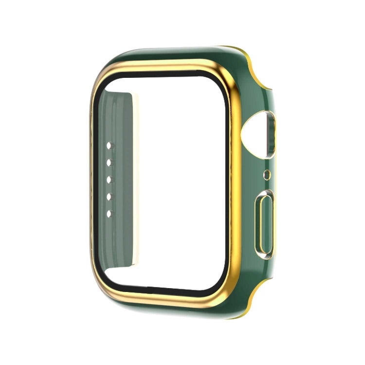Galvanisierte zweifarbige PC+gehärtete Folien-Uhrenhülle, für Apple Watch Series 9 / 8 / 7 45mm, für Apple Watch Series 6/5/4/SE 44mm