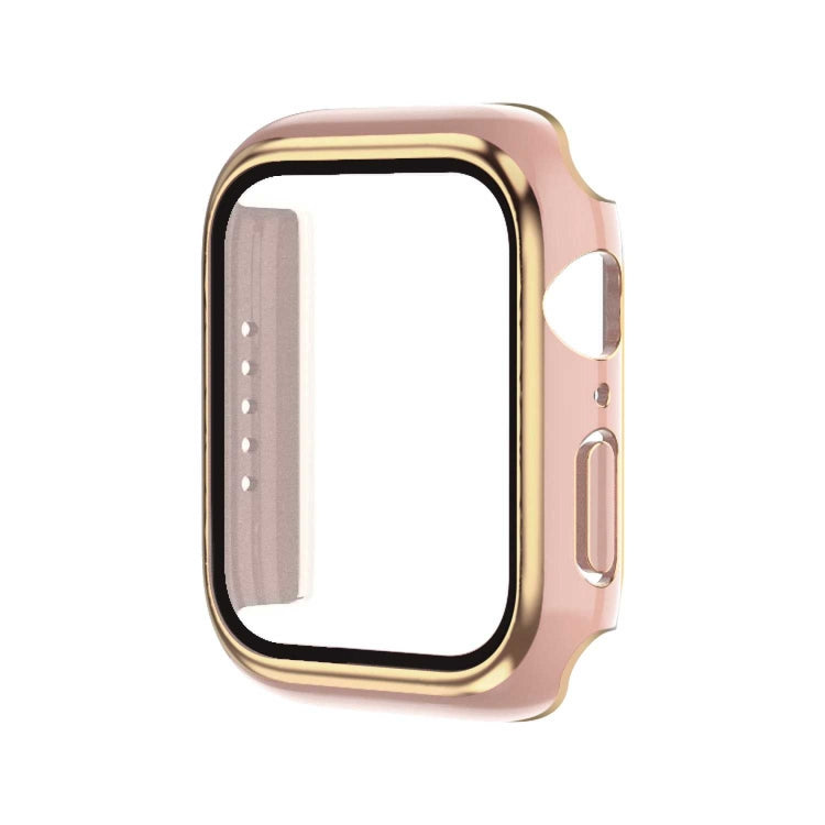 Galvanisierte zweifarbige PC+gehärtete Folien-Uhrenhülle, für Apple Watch Series 9 / 8 / 7 45mm, für Apple Watch Series 6/5/4/SE 44mm