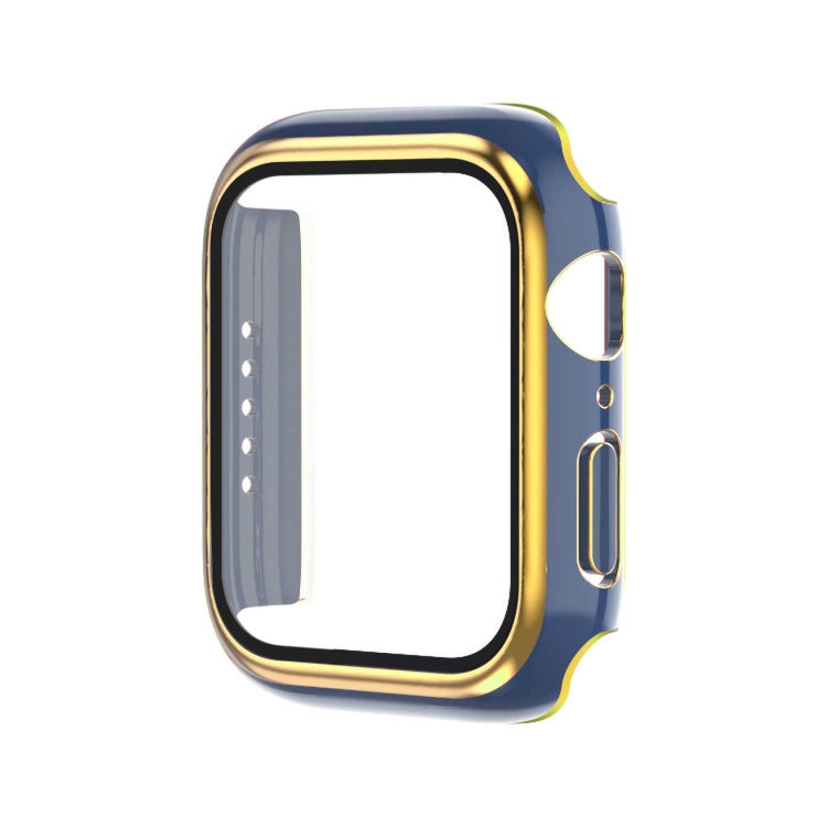 Galvanisierter zweifarbiger PC+Displayschutzfolie Uhrengehäuse, für Apple Watch Series 3/2/1 42mm, für Apple Watch Series 9 / 8 / 7 41mm