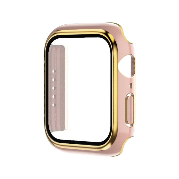 Galvanisierter zweifarbiger PC+Displayschutzfolie Uhrengehäuse, für Apple Watch Series 3/2/1 42mm, für Apple Watch Series 9 / 8 / 7 41mm
