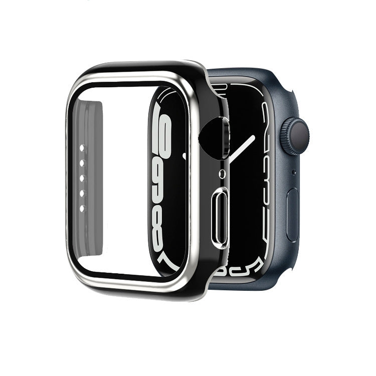 Galvanisierter zweifarbiger PC+Displayschutzfolie Uhrengehäuse, für Apple Watch Series 3/2/1 42mm, für Apple Watch Series 9 / 8 / 7 41mm