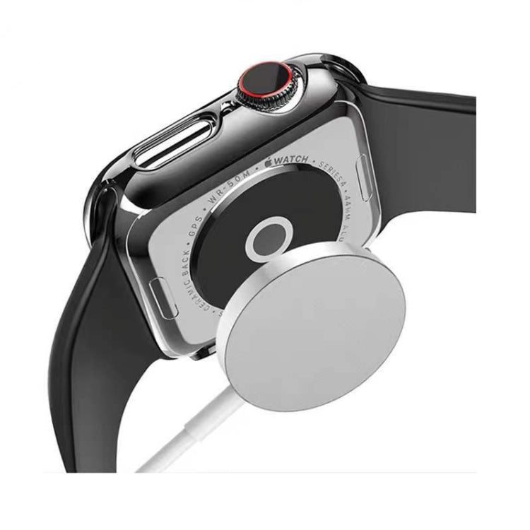 Galvanisierter zweifarbiger PC+Displayschutzfolie Uhrengehäuse, für Apple Watch Series 3/2/1 42mm, für Apple Watch Series 9 / 8 / 7 41mm
