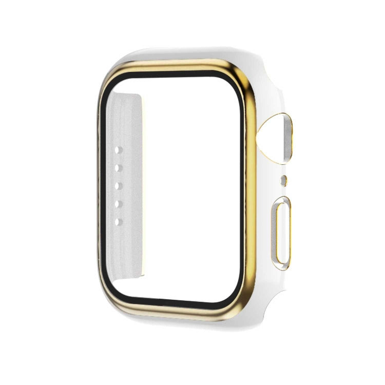 Galvanisierter zweifarbiger PC+Displayschutzfolie Uhrengehäuse, für Apple Watch Series 3/2/1 42mm, für Apple Watch Series 9 / 8 / 7 41mm