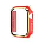 Galvanisierter zweifarbiger PC+Displayschutzfolie Uhrengehäuse, für Apple Watch Series 3/2/1 42mm, für Apple Watch Series 9 / 8 / 7 41mm
