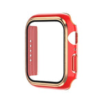 Galvanisierter zweifarbiger PC+Displayschutzfolie Uhrengehäuse, für Apple Watch Series 3/2/1 42mm, für Apple Watch Series 9 / 8 / 7 41mm
