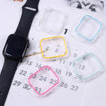 Leuchtendes, hohles und farbenfrohes PC-Uhrengehäuse, passend für Apple Watch Series 9/8/7 (45 mm), Apple Watch Series 6/5/4/SE (44 mm), Apple Watch Series 3/2/1 (42 mm), Apple Watch Series 9/8/7 (41 mm) und Apple Watch Series 6/5/4/SE (40 mm)...