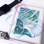 Leuchtendes, hohles und farbenfrohes PC-Uhrengehäuse, passend für Apple Watch Series 9/8/7 (45 mm), Apple Watch Series 6/5/4/SE (44 mm), Apple Watch Series 3/2/1 (42 mm), Apple Watch Series 9/8/7 (41 mm) und Apple Watch Series 6/5/4/SE (40 mm)...