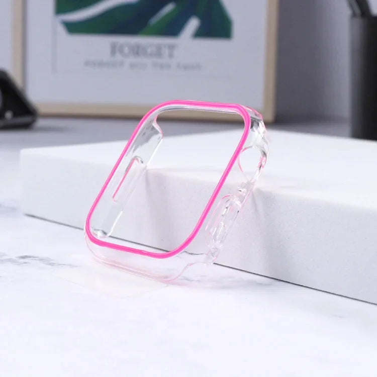 Leuchtendes, hohles und farbenfrohes PC-Uhrengehäuse, passend für Apple Watch Series 9/8/7 (45 mm), Apple Watch Series 6/5/4/SE (44 mm), Apple Watch Series 3/2/1 (42 mm), Apple Watch Series 9/8/7 (41 mm) und Apple Watch Series 6/5/4/SE (40 mm)...