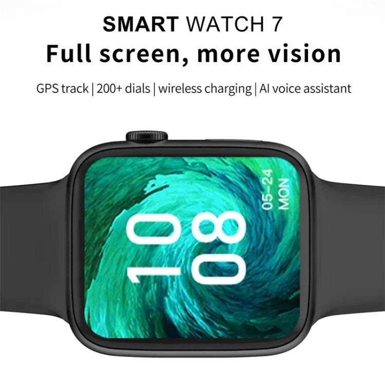 W7 Smartwatch mit 1,8-Zoll-Farbbildschirm, unterstützt Herzfrequenz- und Blutdruckmessung
