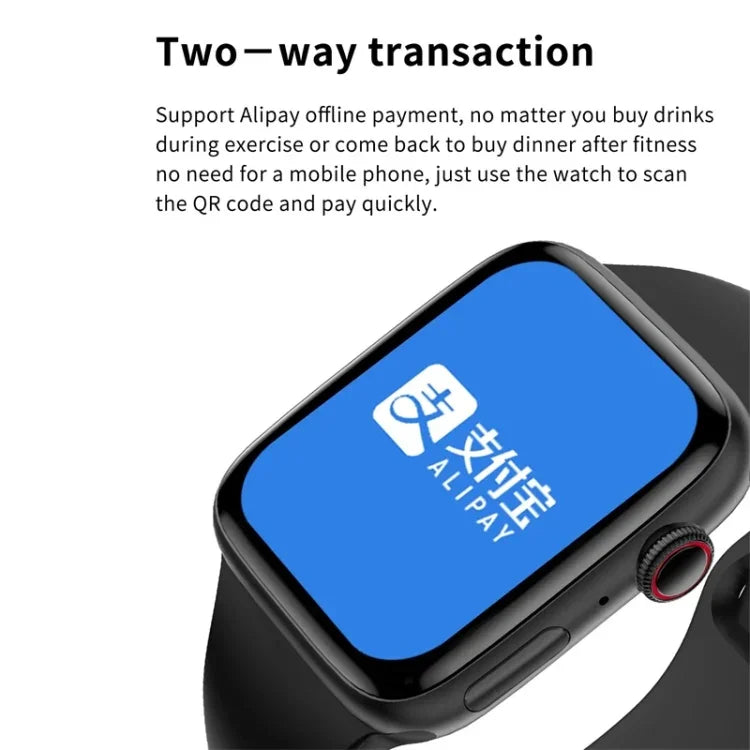 W7 Smartwatch mit 1,8-Zoll-Farbbildschirm, unterstützt Herzfrequenz- und Blutdruckmessung