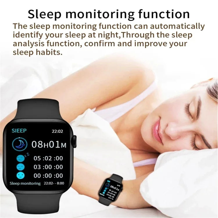T500 Plus Smartwatch mit 1,44 Zoll Farbbildschirm, unterstützt Herzfrequenz- und Blutdruckmessung