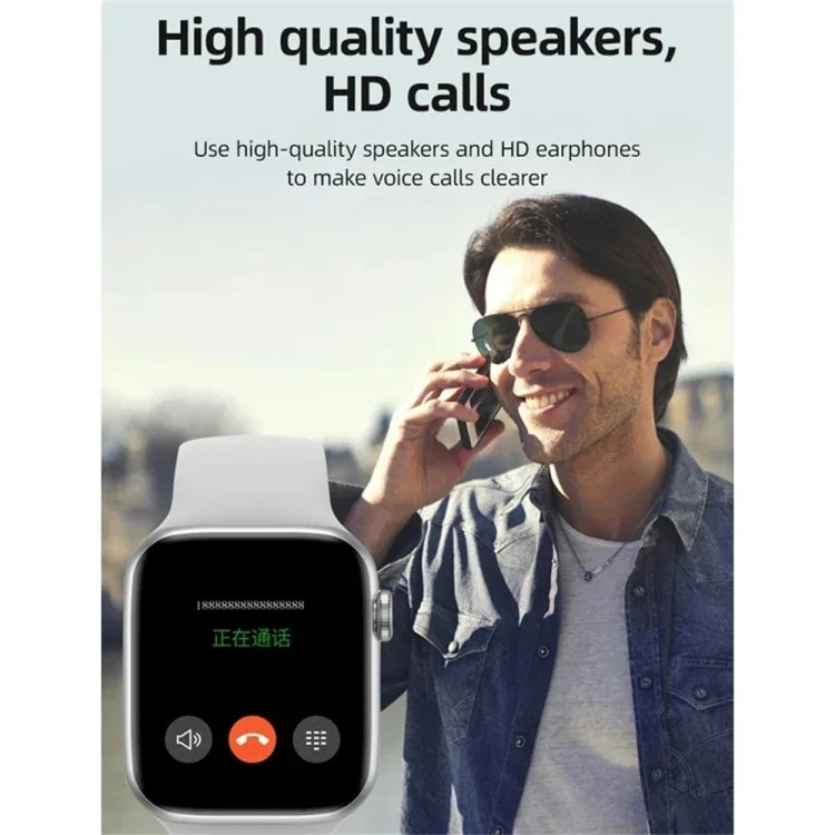 T500 Plus Smartwatch mit 1,44 Zoll Farbbildschirm, unterstützt Herzfrequenz- und Blutdruckmessung