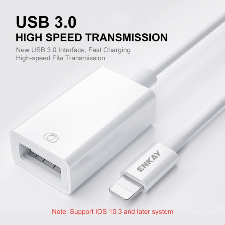 ENKAY ENK-AT108 8-Pin-auf-USB 3.0 OTG Adapter-Datenkabel für iPhone / iPad