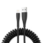 1,5m Feder Teleskopisches Handy Schnelllade-Datenkabel, USB zu 8-Pin, USB zu Type-C, USB zu Micro USB