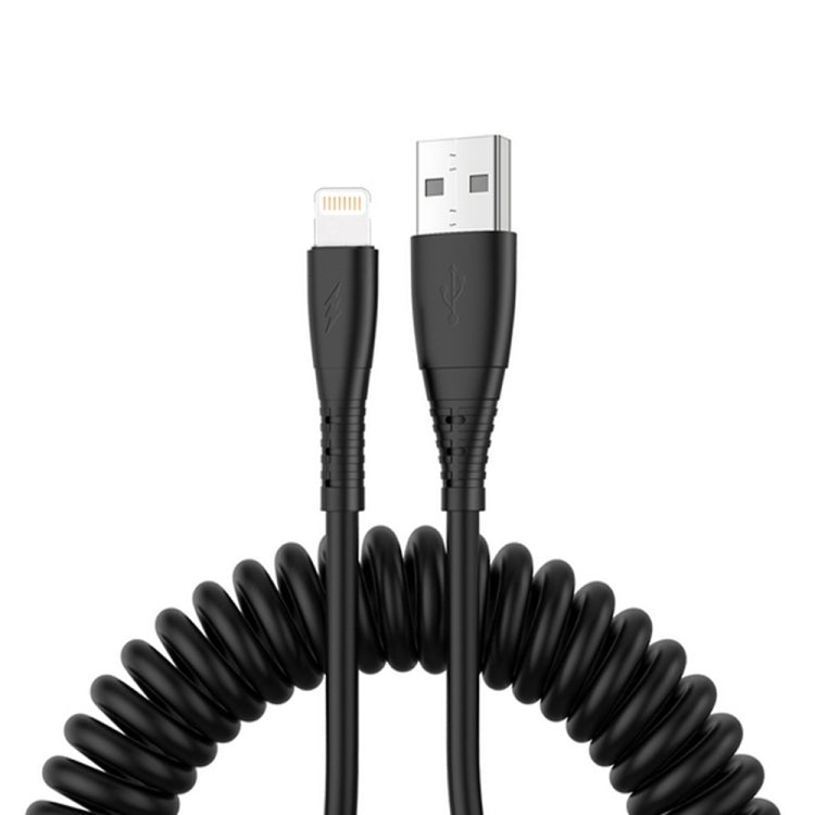 1,5m Feder Teleskopisches Handy Schnelllade-Datenkabel, USB zu 8-Pin, USB zu Type-C, USB zu Micro USB