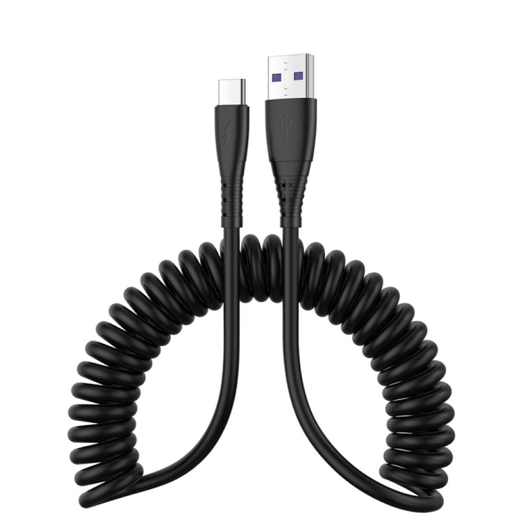 1,5m Feder Teleskopisches Handy Schnelllade-Datenkabel, USB zu 8-Pin, USB zu Type-C, USB zu Micro USB