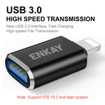 ENKAY ENK-AT110 8 Pin Stecker zu USB 3.0 Buchse Aluminiumlegierung OTG Adapter, ENK-AT110
