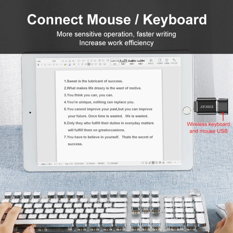 ENKAY ENK-AT110 8 Pin Stecker zu USB 3.0 Buchse Aluminiumlegierung OTG Adapter, ENK-AT110