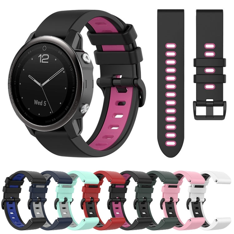 22mm Silicone Sports Two-Color Watch Band, For Garmin Fenix 5S, For Garmin Fenix 5S Plus