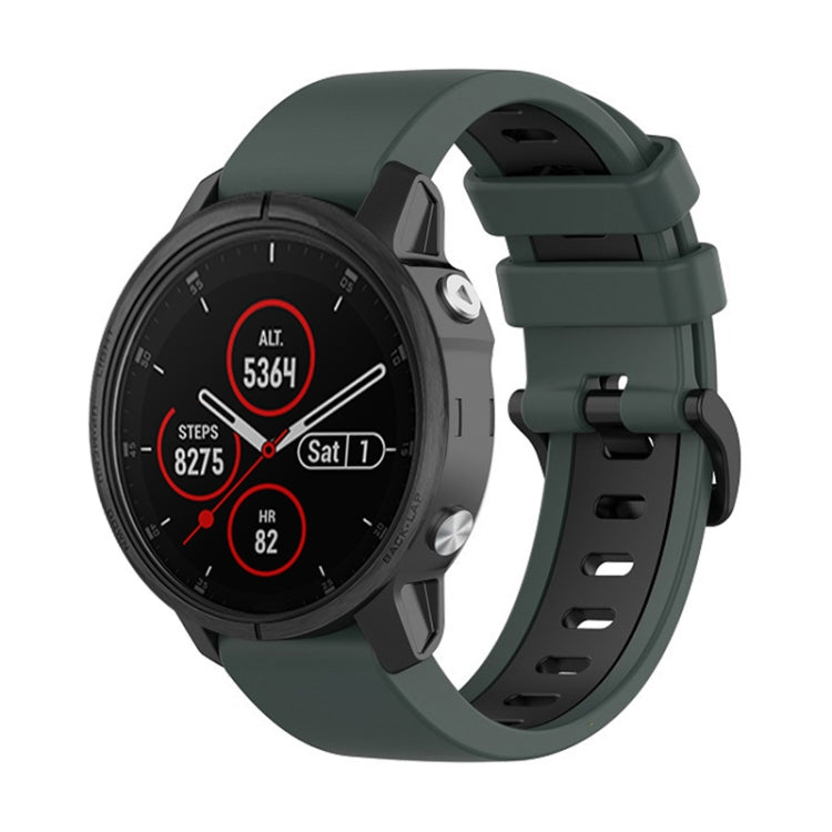 22mm Silicone Sports Two-Color Watch Band, For Garmin Fenix 5S, For Garmin Fenix 5S Plus