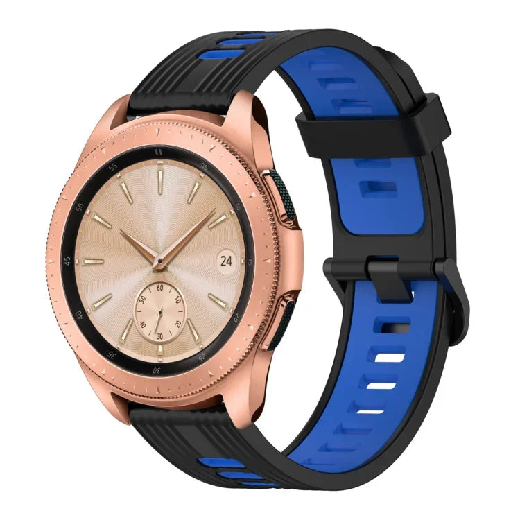 20mm Vertical Pattern Two-Color Silicone Watch Band, For Samsung Galaxy watch 42mm, For Samsung Gear Sport, For Samsung Gear S2 Classic