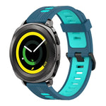 20mm Vertical Pattern Two-Color Silicone Watch Band, For Samsung Galaxy watch 42mm, For Samsung Gear Sport, For Samsung Gear S2 Classic