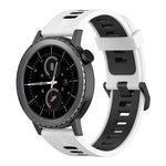20mm Vertical Pattern Two-Color Silicone Watch Band, For Samsung Galaxy watch 42mm, For Samsung Gear Sport, For Samsung Gear S2 Classic