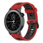 20mm Vertical Pattern Two-Color Silicone Watch Band, For Samsung Galaxy watch 42mm, For Samsung Gear Sport, For Samsung Gear S2 Classic