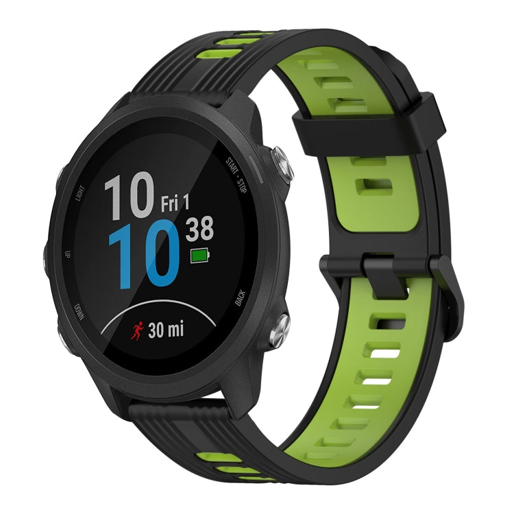 20mm Vertical Pattern Two-Color Silicone Watch Band, For Garmin Forerunner 245 Music, For Garmin Vivoactive 3 Music