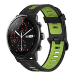 22mm Vertical Pattern Two-Color Silicone Watch Band, For Amazfit 2 Stratos, For  Amazfit Z
