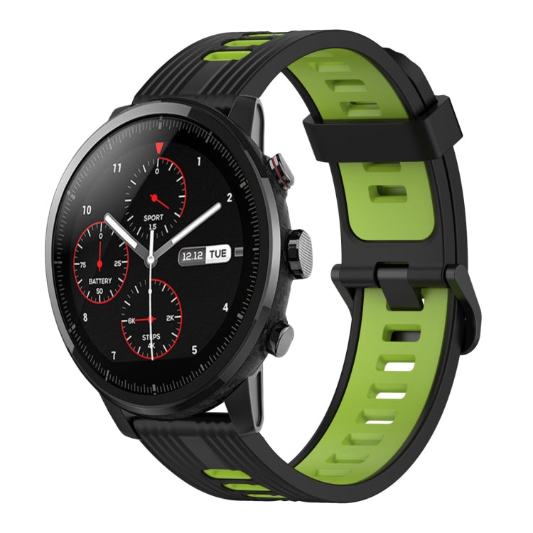 22mm Vertical Pattern Two-Color Silicone Watch Band, For Amazfit 2 Stratos, For  Amazfit Z