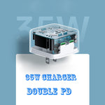 PD 35W Dual USB-C / Typ-C Port Ladegerät mit Typ-C auf 8-Pin Datenkabel, EU Stecker, EU Stecker + 1.5m 8-Pin Kabel, EU Stecker + 2m 8-Pin Kabel