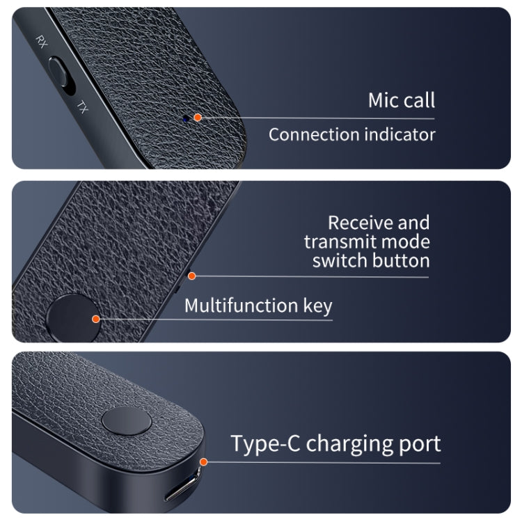 T06 2 in 1 Auto Bluetooth 5.1 Empfänger 3,5mm Audio-Sender